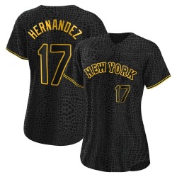 Keith Hernandez New York Mets Women's Replica Snake Skin City Jersey - Black