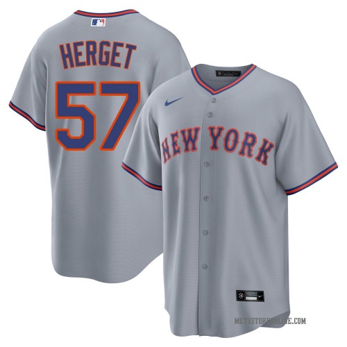 Kevin Herget New York Mets Youth Replica Away 2.0 Jersey - Gray