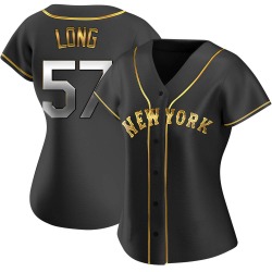 Kevin Long New York Mets Women's Replica Alternate Jersey - Black Golden