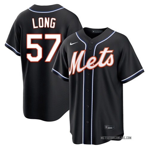 Kevin Long New York Mets Youth Replica Fashion Out Jersey - Black