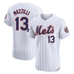 Lee Mazzilli New York Mets Men's Elite Home Patch Jersey - White