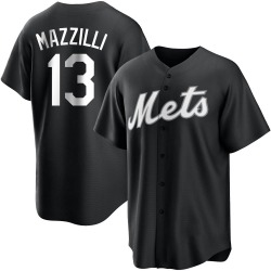 Lee Mazzilli New York Mets Men's Replica Black/ Jersey - White