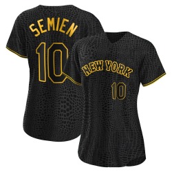 Marcus Semien New York Mets Women's Replica Snake Skin City Jersey - Black
