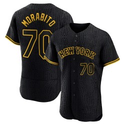 Nick Morabito New York Mets Men's Authentic Snake Skin City Jersey - Black