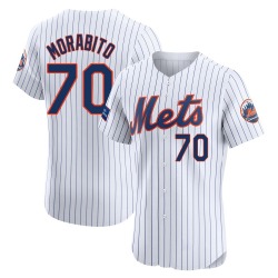 Nick Morabito New York Mets Men's Elite Home Patch Jersey - White