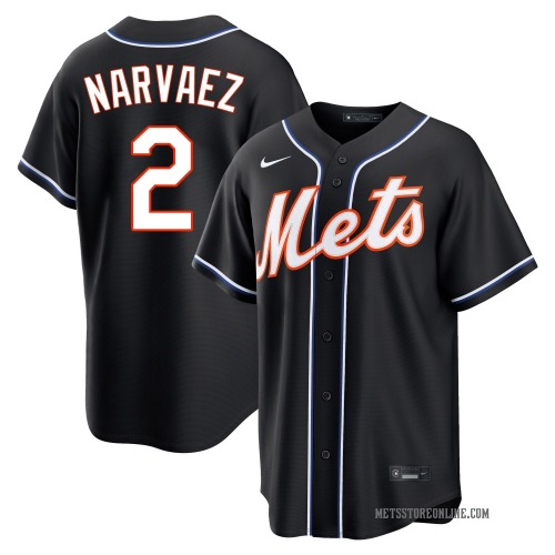 Omar Narvaez New York Mets Youth Replica Fashion Out Jersey - Black
