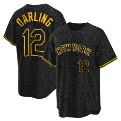 Ron Darling New York Mets Youth Replica Snake Skin City Jersey - Black