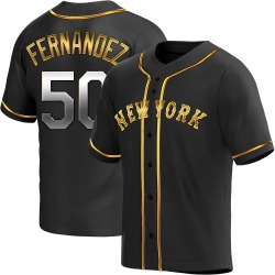 Sid Fernandez New York Mets Men's Replica Alternate Jersey - Black Golden