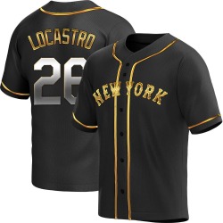 Tim Locastro New York Mets Men's Replica Alternate Jersey - Black Golden