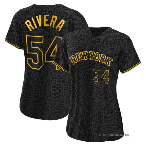 T.J. Rivera New York Mets Women's Authentic Snake Skin City Jersey - Black