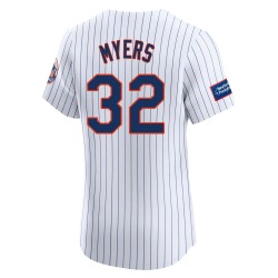 Tobias Myers New York Mets Men's Elite Home Patch Jersey - White