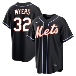 Tobias Myers New York Mets Men's Replica Fashion Out Jersey - Black