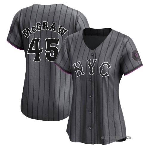 Tug McGraw New York Mets Women's Limited Graphite 2024 City Connect Jersey -