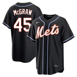 Tug McGraw New York Mets Youth Replica Fashion Out Jersey - Black