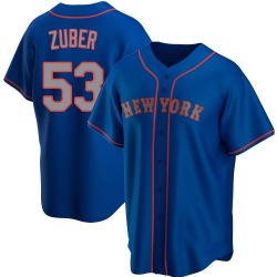 Tyler Zuber New York Mets Men's Replica Alternate Road Jersey - Royal