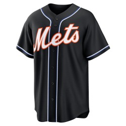 Tylor Megill New York Mets Men's Replica Fashion Out Jersey - Black