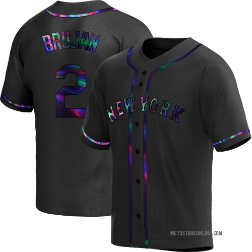 Vidal Brujan New York Mets Men's Replica Alternate Jersey - Black Holographic