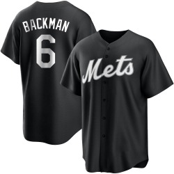Wally Backman New York Mets Men's Replica Black/ Jersey - White